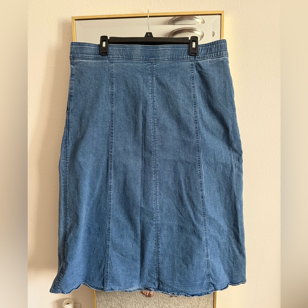 Koret Blue A-Line Knee-Length Skirt for Casual Wear